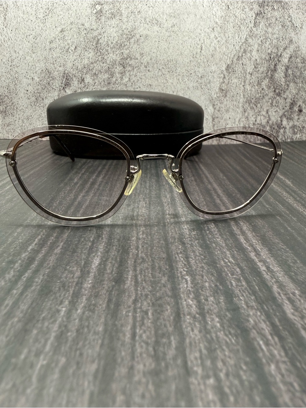 TOD’S TO135 16Y Rimless Eyeglasses Silver Clear 50-18-145 Italy w/ Case